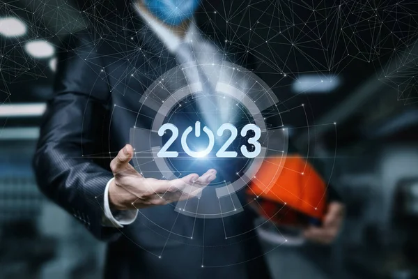 Begreppet Nyår 2023 Inom Byggbranschen — Stockfoto