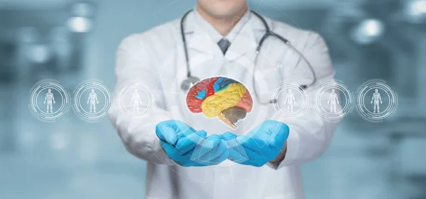 Concepto Diagnóstico Tratamiento Las Enfermedades Cerebrales Con Ayuda Las Tecnologías —  Fotos de Stock