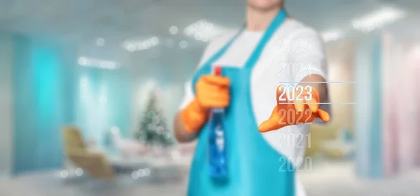 Cleaner Clicks Virtual Computer Screen Year 2023 — Stock Photo, Image