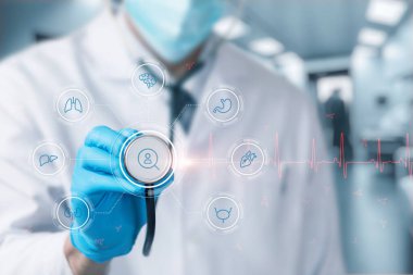 Tıp kurumlarındaki iç organların teşhis ve tedavi kavramı.