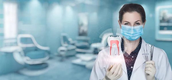 Concept Prestation Services Pour Traitement Dentaire Les Prothèses Dentiste Montre — Photo
