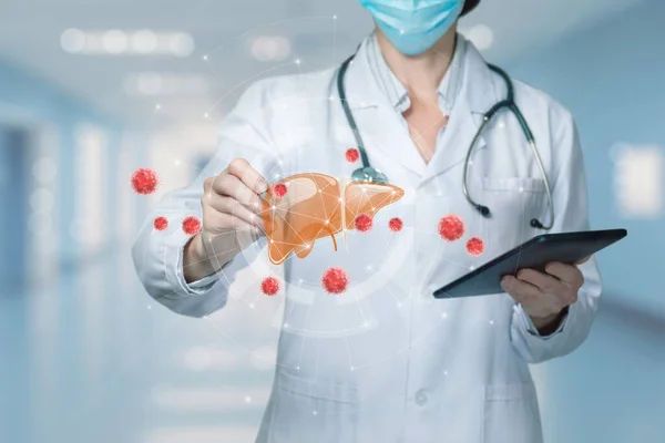 Концепция Современных Технологий Лечении Вирусных Заболеваний Печени — стоковое фото