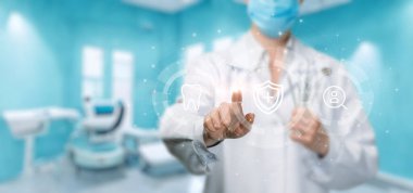 Tedavi tanısı ve hasta dişlerinin korunması kavramı.