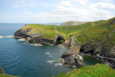 tintagel dan cornwall şeridinin görünüm