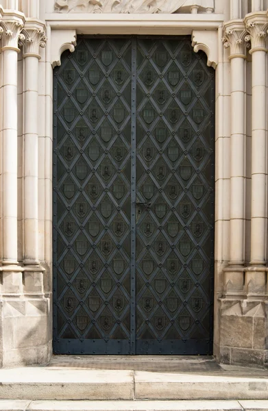 Black Iron Cathedral Door — Stock Photo, Image