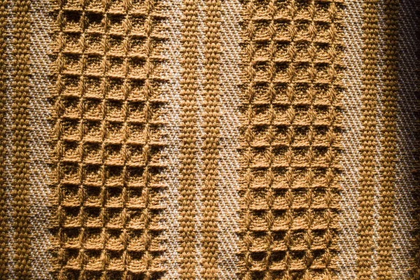 Fabric Pattern Background Brown Beige Waffle Towel Embossed Texture Seamless — Stock Photo, Image