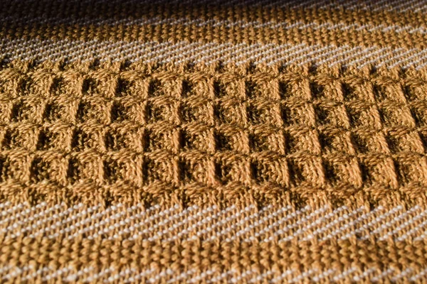 Wzór Tkaniny Tło Brązowy Beżowy Waffle Ręcznik Jak Wytłaczany Tekstury — Zdjęcie stockowe