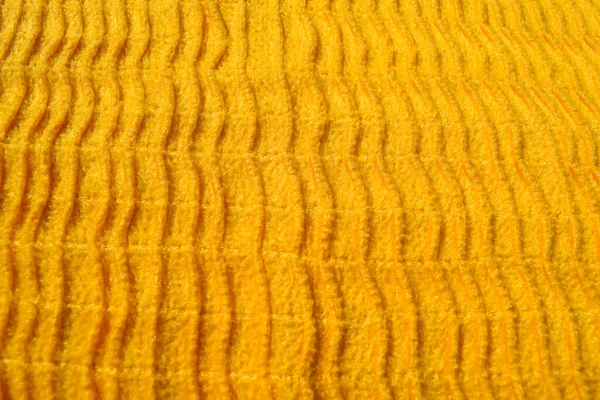 Fundo Tecido Pano Amarelo Cor Amarela Horizontal Forrado Tecido Macio — Fotografia de Stock