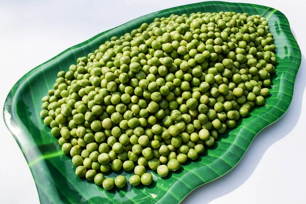 Vista Superior Los Guisantes Verdes Frescos Verduras Verdes Orgánicas Tazón —  Fotos de Stock