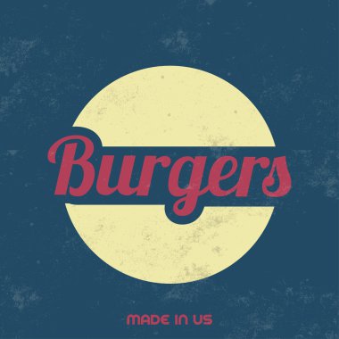 Retro işaret - antika arka plan - hamburger