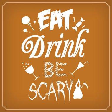 yiyecek içecek korkutucu - tipografik şablonu