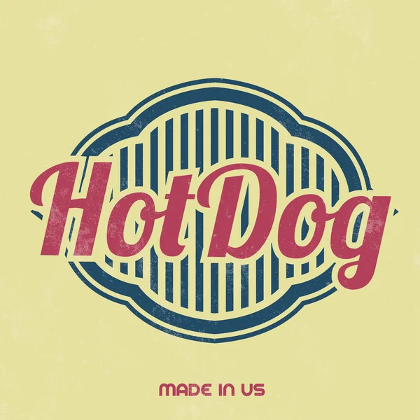 Retro Food Sign - Vintage Template - Hot Dog — Stock Vector