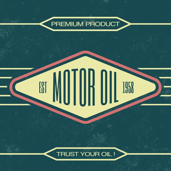 Sinal de óleo vintage - Modelo retro — Vetor de Stock