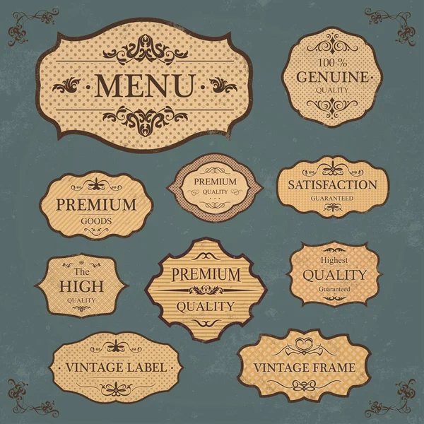 Vintage Label Style Frame Collection — Stock Vector