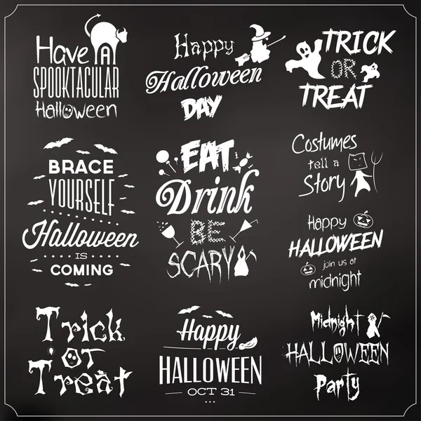 Coleção de design de Halloween tipográfico — Vetor de Stock