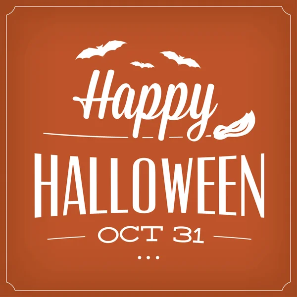 Feliz Dia das Bruxas 31 de outubro - Modelo tipográfico — Vetor de Stock