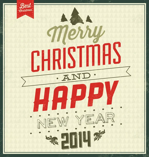 Vintage christmas typografiska bakgrund — Stock vektor