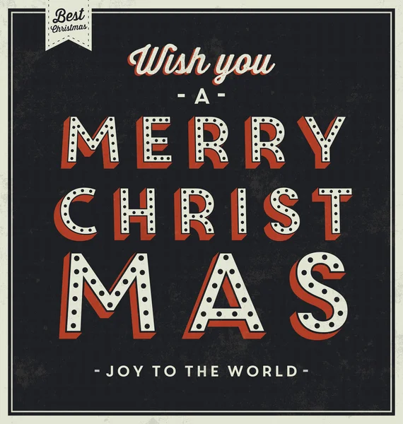 Vintage christmas typografische achtergrond — Stockvector