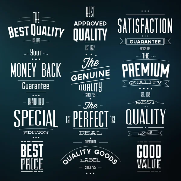 Collection of Retro Premium Quality Labels Royalty Free Stock Illustrations
