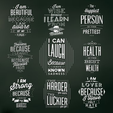 Vintage tipografik arka planlar - Motivasyona Quotes - Retro renkleri kaligrafi elemanları ile