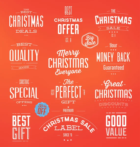 Christmas Sale Labels — Stock Vector