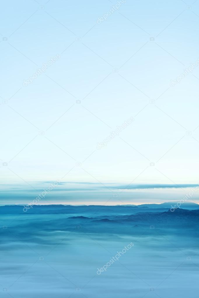 Mountains Covered in Mist and Fog