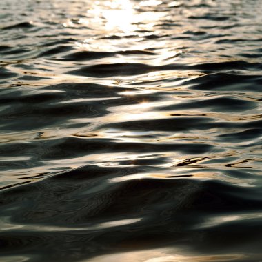 Güneşli yansımaları ile dalga su