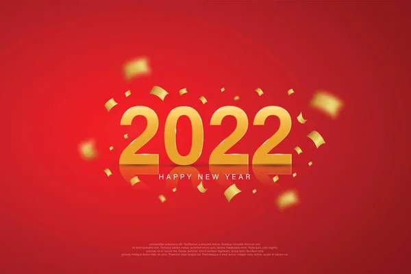 2022 Happy New Year Design Élégant Illustration Vectorielle Des Numéros — Image vectorielle