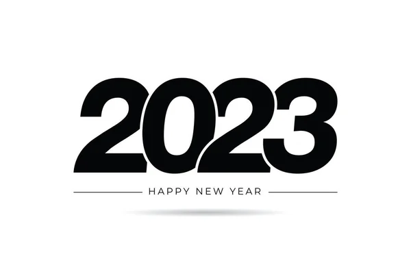 新年快乐2023年文字设计 为小册子设计模板 矢量图解 因白人背景而被隔离 — 图库矢量图片