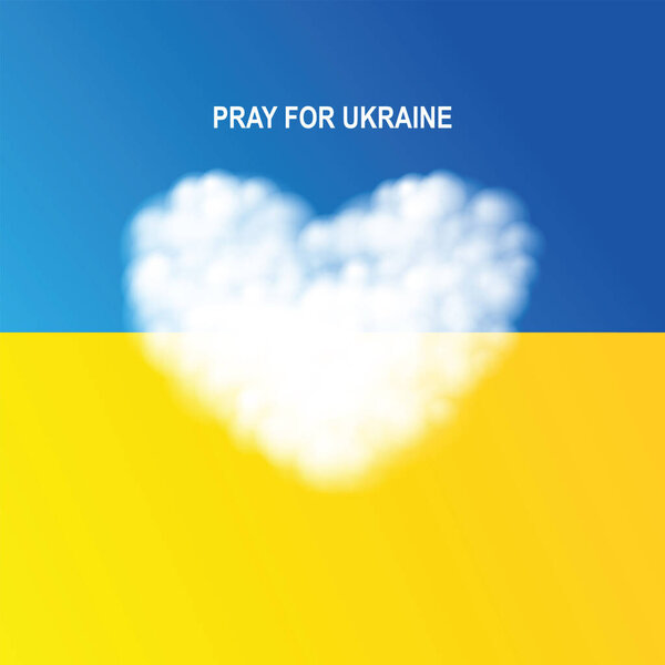 Cloud Heart Flag Ukraine Inscription Pray Ukraine Ukraine Heart Set — Stock Vector