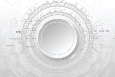 Gri beyaz soyut teknoloji geçmişi, Hi tech dijital bağlantı, iletişim, yüksek teknoloji konsepti, bilim, teknoloji geçmişi