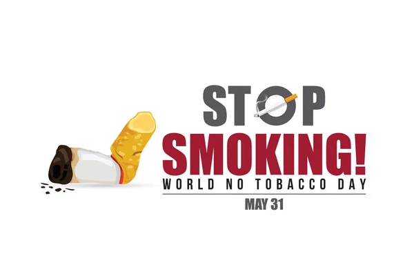 Sluta Röka Maj Världsdagen Mot Tobak Rökning Förbjuden Dag Förgiftning — Stock vektor