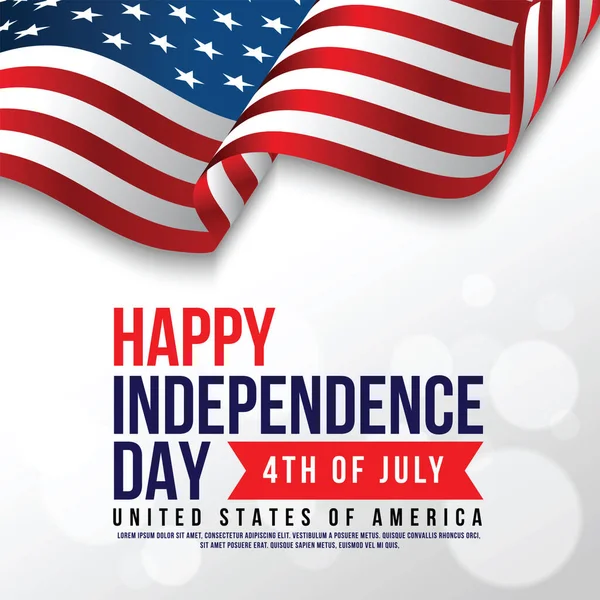 快乐独立日美国白色背景与美国国旗 7月4日美国独立日庆祝向量例证 — 图库矢量图片