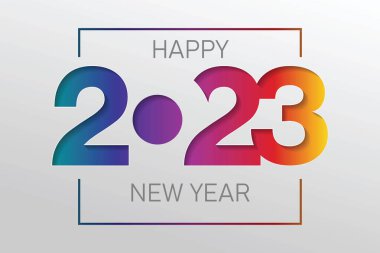 Kağıt kesiği arkaplanındaki 2023 vektörü. 2023 vektör kavramı. Şenlikli sayı dizaynı. Harf 2023 vektör kavramı EPS 10