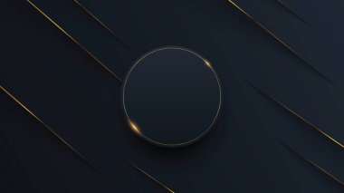 Altın çizgili modern siyah soyut arka plan kavramı. Vektör illüstrasyonu