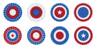 4 Temmuz ve diğer vatansever Amerikan bayramları için Bunting. Tasarım posteri, broşür, afiş, web sitesi için. Vektör illüstrasyonu