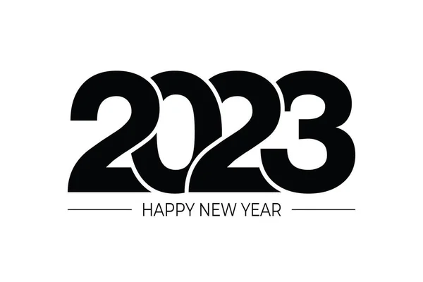 Happy New Year 2023 Text Design Brochure Design Template Card — Stock Vector