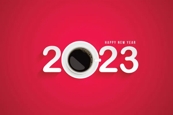 Happy New Year 2023 Enjoy Good Time Your Favorite Cup — Stock vektor