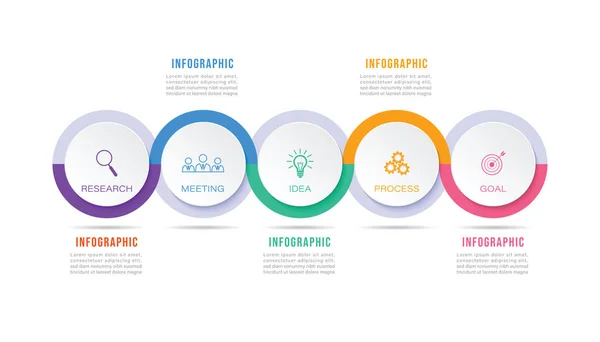 Timeline Infographic Design Element Number Options Business Concept Steps Can — стоковый вектор