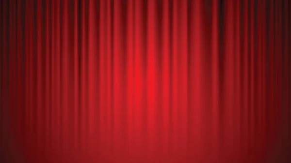 Театральний Кінотеатр Штори Червоні Штори Фону Освітлені Пучком Прожектора Векторні — стоковий вектор