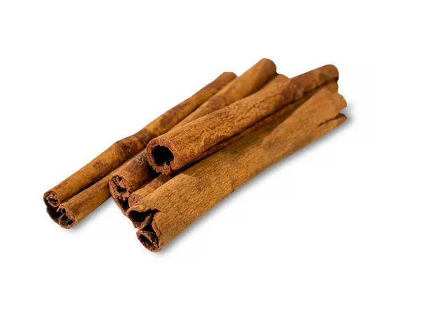 Fragrant Cinnamon Sticks Isolated White Background Close Oriental Spices — Stock Photo, Image
