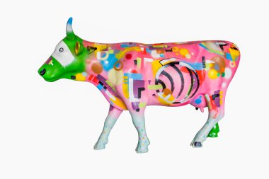 pink cow on the white background clipart