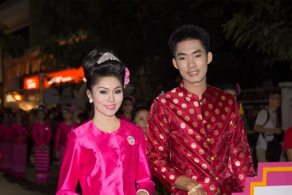 Thai couple fancy in carnival — Stock Photo, Image
