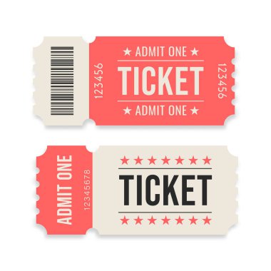 Retro ticket. Vintage. Old style. Classic vintage retro ticket for movies parties, cinema, theatre, circus and other events.