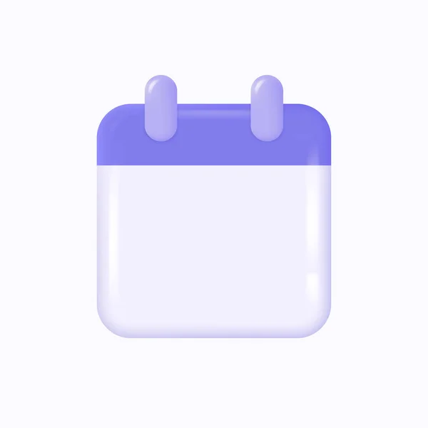 Calendar Icon Realistic Style Cute Shiny Calendar Vector Illustration Isolated — Stockový vektor