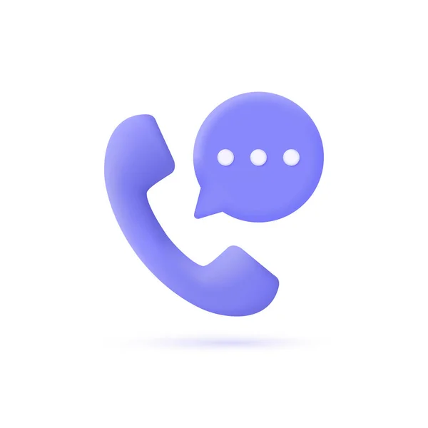 Retro Telephone Receiver Speech Bubble Icon Three Dots Concept Conversation — Stockvector