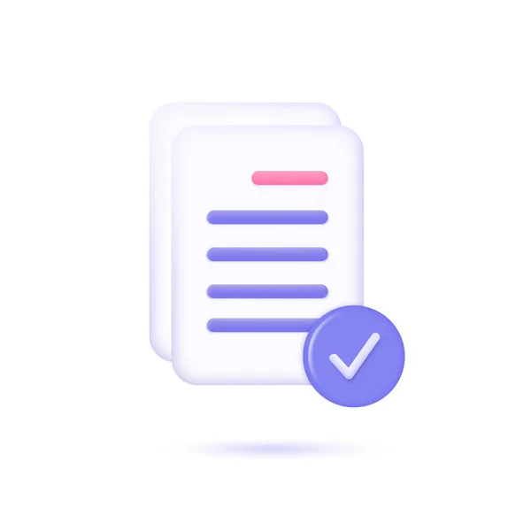 Document Icon Check Mark Corner Concept Approval Execution Signature Vector — Wektor stockowy