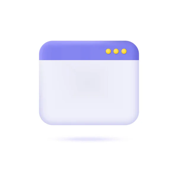 Browser Blank Page Icon Site Border Notification Page Interface Cartoon — ストックベクタ
