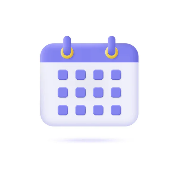 Calendar Icon Cartoon Style Business Planning Concept Vector Illustration Isolated — ストックベクタ