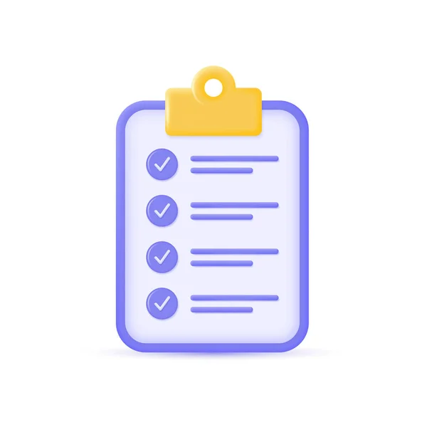 Checklist Check Marks Minimalistic Cartoon Style Concept Planning Doing Assignments — Vector de stock